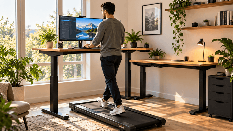 Standing Desk and Treadmill